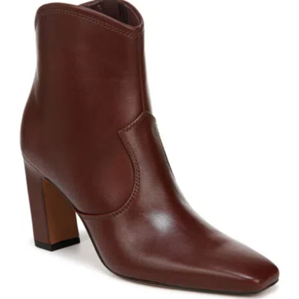 Franco Sarto Bayden Brown Leather Square Toe Boots Women’s Size 11M